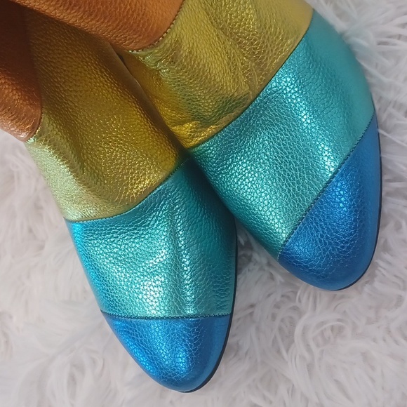Kurt Geiger Kensington Rainbow Pride Leather Pull On Boots NEW EU 37 - Picture 8 of 13